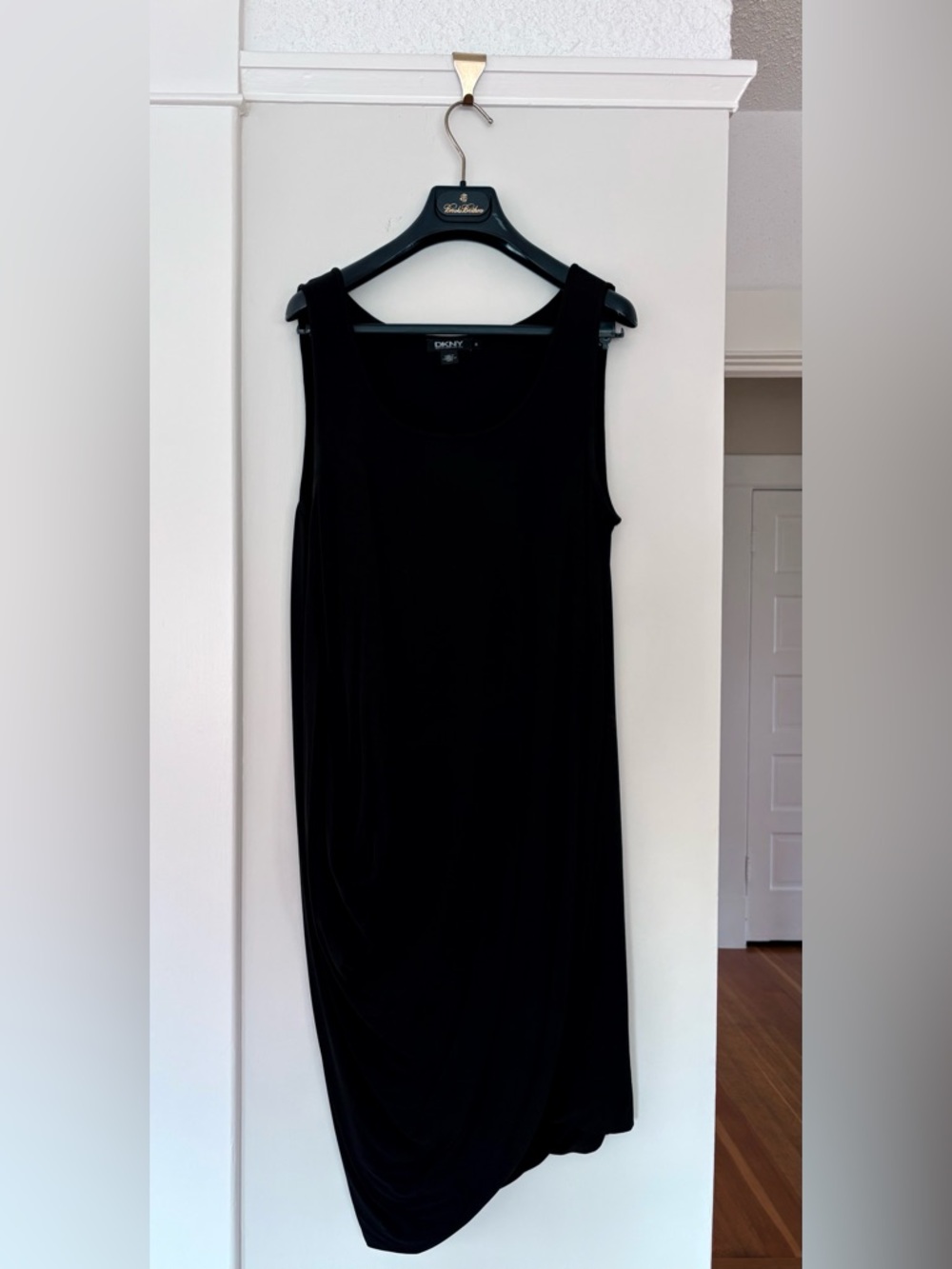 DKNY Black Sleeveless Asymmetrical Dress